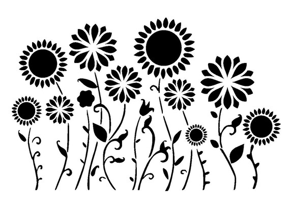 Download 8.3/11.7 Flower border or background stencil. A4.