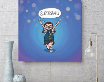 SUPERSTAR - 10 x 10 in GICLEE Print - Digital Illustration - SNL legends - Comedy and Entertainment Art - Saturday Night Live Art