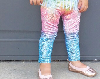 Unicorn baby leggings, baby girl unicorn leggings, rainbow sparkle leggings, sparkle baby leggings, unicorn birthday outfit, unicorn baby