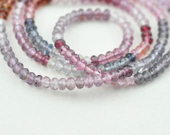 AAA MicroFaceted Multicolored Spinel Gemstone Rondelle Beads