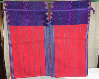 Vintage Guatemalan red and purple huipil