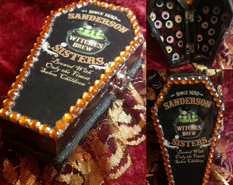 SANDERSON SISTER'S "Witches Brew" Apothecary Coffin Jewelry Box