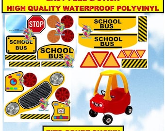 New Little Tikes Tykes Cozy Coupe Decals Stickers SCHOOL BUS