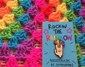 Kittypinkstars rockin the rainbow pin