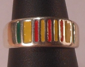Sterling Silver Military Ring with low temp enamel