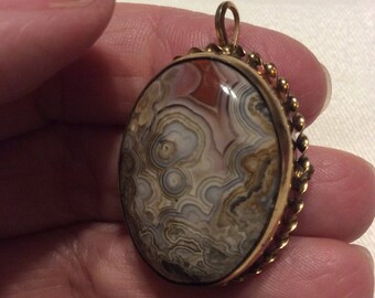 Agate Pendant 12k Gold Filled Vintage