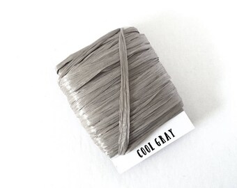 Cool Gray Raffia Ribbon - 30/100 yards - 1/4 inch wide