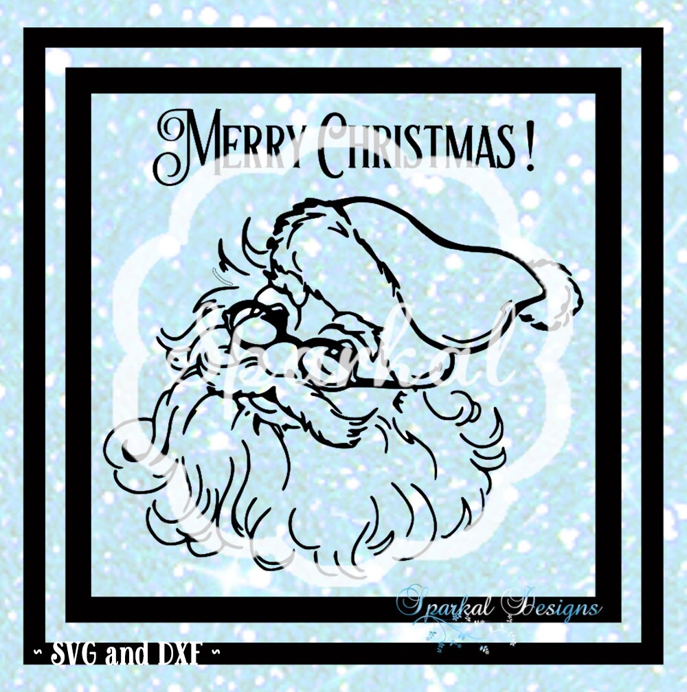 Download Christmas SVG Glass Block Cutting File Santa Merry Christmas
