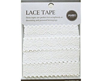 Adhesive deco fabric cotton lace tape M 04 - beige by J&Bobbin