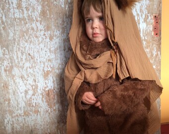 EWOK Halloween Kids Costume for Boys or Girls, Toddler Costume, Childrens Costume, hood, suit headscarf Star Wars forest eewok