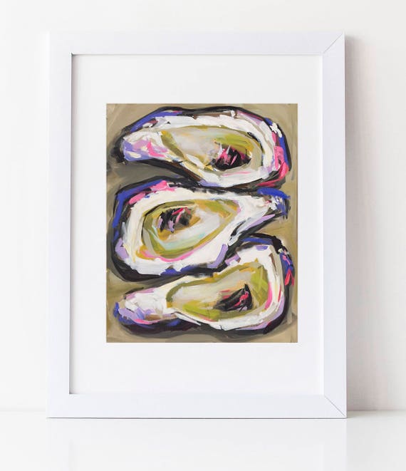 Oyster PRINT oyster art wall art coastal oyster shell