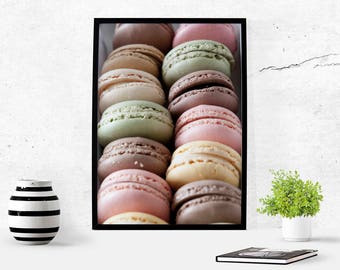 Macaron Photography Kitchen Art Print French Decor Macaroons Food Photography Download Photo Paris Printable Macaroon Macarons Pastel Art