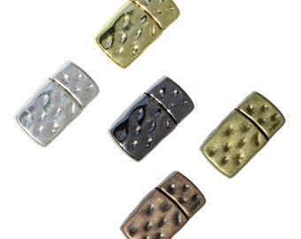 10mm Hammertone Flat Magnetic Clasp / ID 10 x 2mm / choose from antique bronze, copper, black gunmetal or bright silver, gold