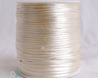 2mm x 100 yards Rattail Satin Nylon Trim Cord Chinese Knot - Ivory