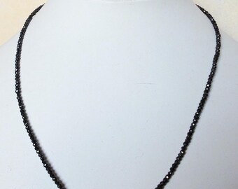 Gemstone Necklace Black spinel necklace 45 cm Necklace 2 mm FAC. Beads