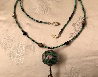 Handmade Artglass Beaded Necklace