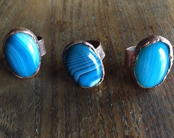 eform ring, copper ring, blue lace agate,accessories