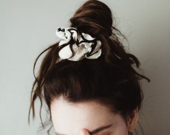 Scrunchie, Organic Cotton, Womens Hair Accessories, Screen Printed, Made in Detroit, Eco Fashion, Fair Trade Fabric, Mystery Color
