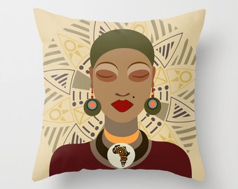 African Pillow Queen Decor Afrocentric Decorative Throw Home African Pillow Queen Decor Afrocentric Decorative Throw Home