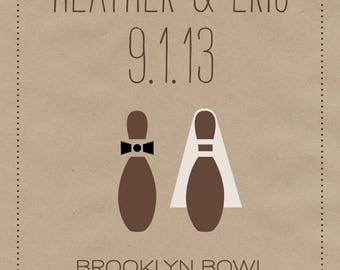 Bowling Wedding Save the Date Card - DIGITAL DOWNLOAD