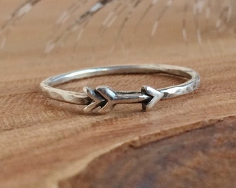 Dainty Arrow Ring - Sterling Silver Arrow Rings - Boho Jewelry - Arrow Stackable Ring - Arrow Ring Set