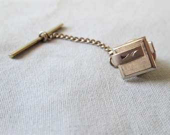 1960s Tie Tack Gold Color Mens Jewelry Vintage