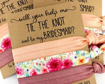 Will you help me tie the knot | Bridesmaid Proposal | Maid of Honor | Bridesmaid Hair Tie Favors | To have and to hold your hair back