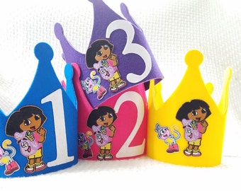 Dora The Explorer Party Hat - Dora and Boots Birthday Crown - Dora the Explorer Decorations