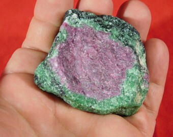 A 100%Natural Red RUBY Crystal In A Deep Green Zoisite Matrix! Tanzania 163gr