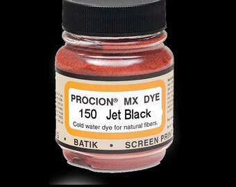 Procion MX Dye, Jet Black, the most vivid of all dyes for cellulose (natural) fibers by Jacquard