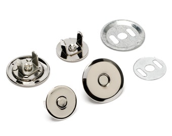 30pcs UFO Magnetic Purse Snaps 18mm - Nickel - (MAGNET SNAP Mag-174) - Free Shipping
