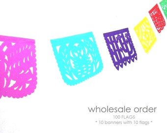 10 papel picado banners wholesale order papel picado mexican banner rectangle bunting mexican party decor