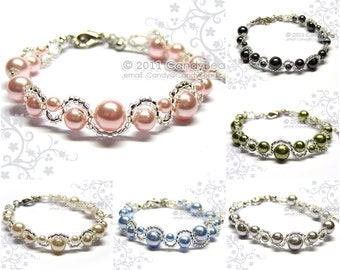 Swarovski Bracelet;Crystal Bracelet;Pearl Bracelet by CandyBead