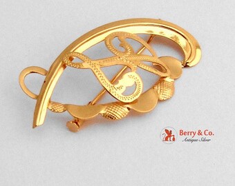 SaLe! sALe! Ornate Monogram L Brooch 18 K Gold