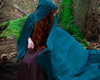 Ready to ship! Hooded fantasy cloak; cape; forest druid; medieval cape