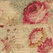 Huge Bumble Bee 4.5 wide pink tea dyed SHABBY FRENCH script hand made stamped Muslin ribbon c834