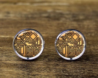 Circuit Board cufflinks, Circuit cufflinks, Circuit Board jewelry