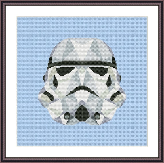 Download Star Wars Cross Stitch PDF pattern Geometric Stormtrooper