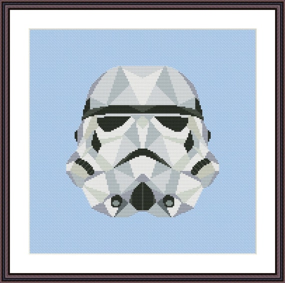 Download Star Wars Cross Stitch PDF pattern Geometric Stormtrooper