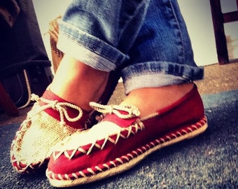 MADE TO ORDER Handmade shoes, wearable art, espadrilles, jute shoes, vegan shoes , moccasins