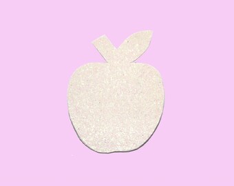 Large brooch Apple white glitter