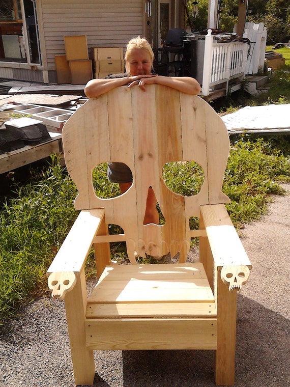 SKULL CHAIR ADIRONDACK chair yard furniture solid wood