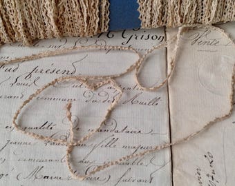Vintage Lace Trim, Antique Lace /Narrow Bobbin Lace Trim Dolls & Vintage Wedding Something Old 4yd