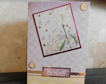 Lilly themed greetings card / female / friend themed