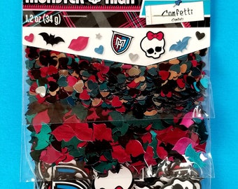 Monster High Confetti Monster High Birthday Party Monster High table confetti skull confetti Hearts confetti bat confetti lips confetti part