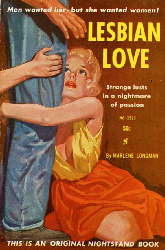 Lesbian Pulp Vintage Art Printlesbian Love 8882