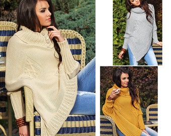 Asymmetrical Knitted Poncho