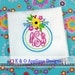 Floral Monogram Embroidery Frame Design - 4 sizes included - Floral Machine Embroidery Design