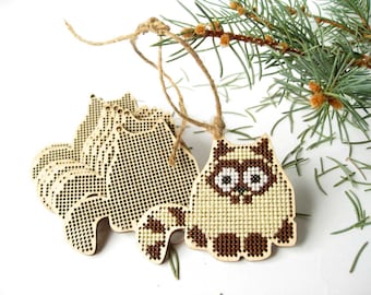 Cross stitch blank, Cat, Cat pattern, Cross Stitch Pendant, Plywood Blank, Cross Stitch, Laser Cut, 1 Piece