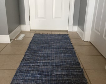 Denim Handwoven Rag Rug 25" x 66"